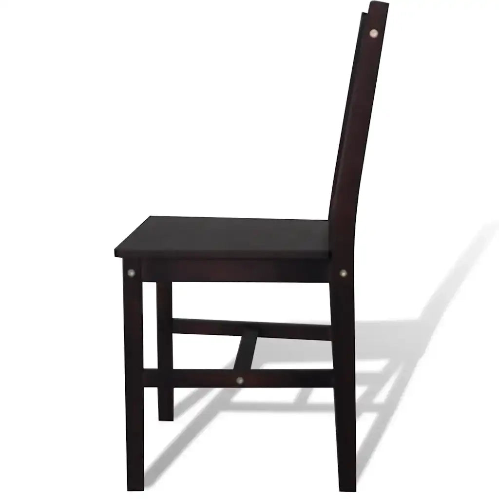 Sedie da Pranzo 4 pz | Sedie da cucina Marrone Scuro in Legno di Pino