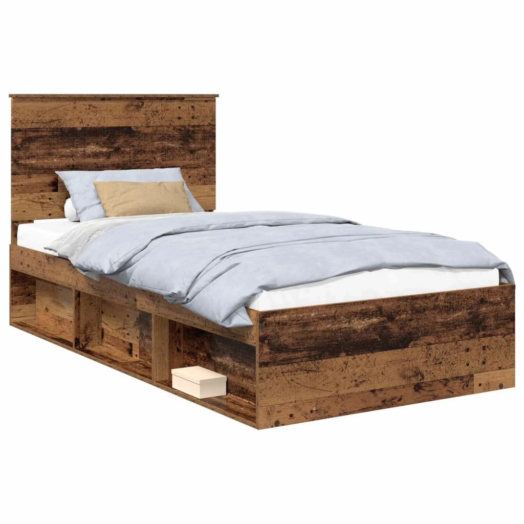 Letto singolo | Letto per adulti | Struttura del letto Legno vecchio 100 x 200 cm Pino massello