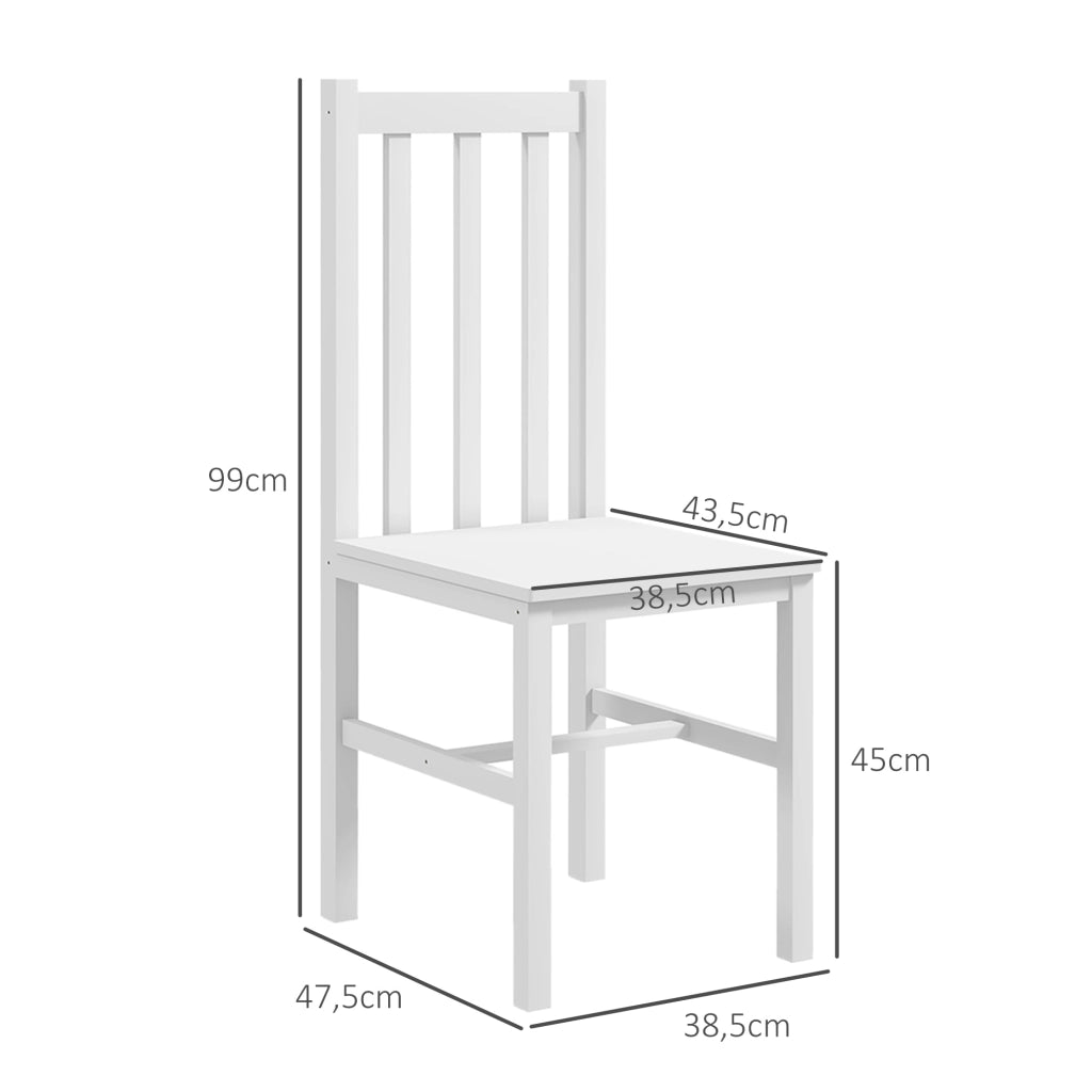 SEDIA da cucina Set da 2 pezzi in legno bianco stile rustico