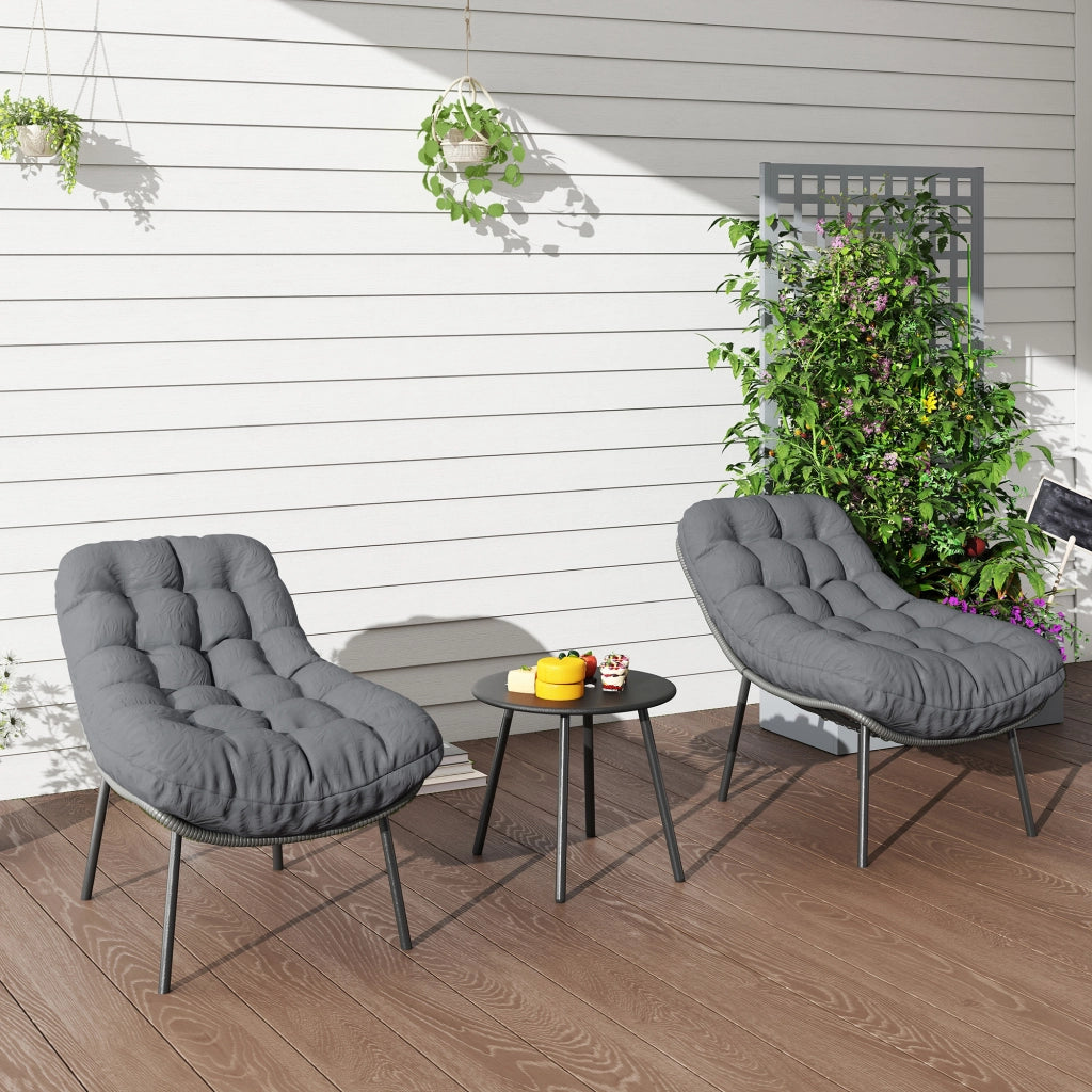 Divano da giardino 2 posti con cuscini ¨C zephmum ¨C grigio in resina polyrattan