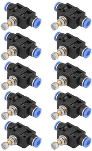 Regolatore di flusso d'aria a 10 pezzi/set - Valvola pneumatica - Connettore rapido - Diametro di connessione 6 mm - Resistente al calore 0-60°C - Pressione di resistenza 0-1 MPa - Connettore pneumatico