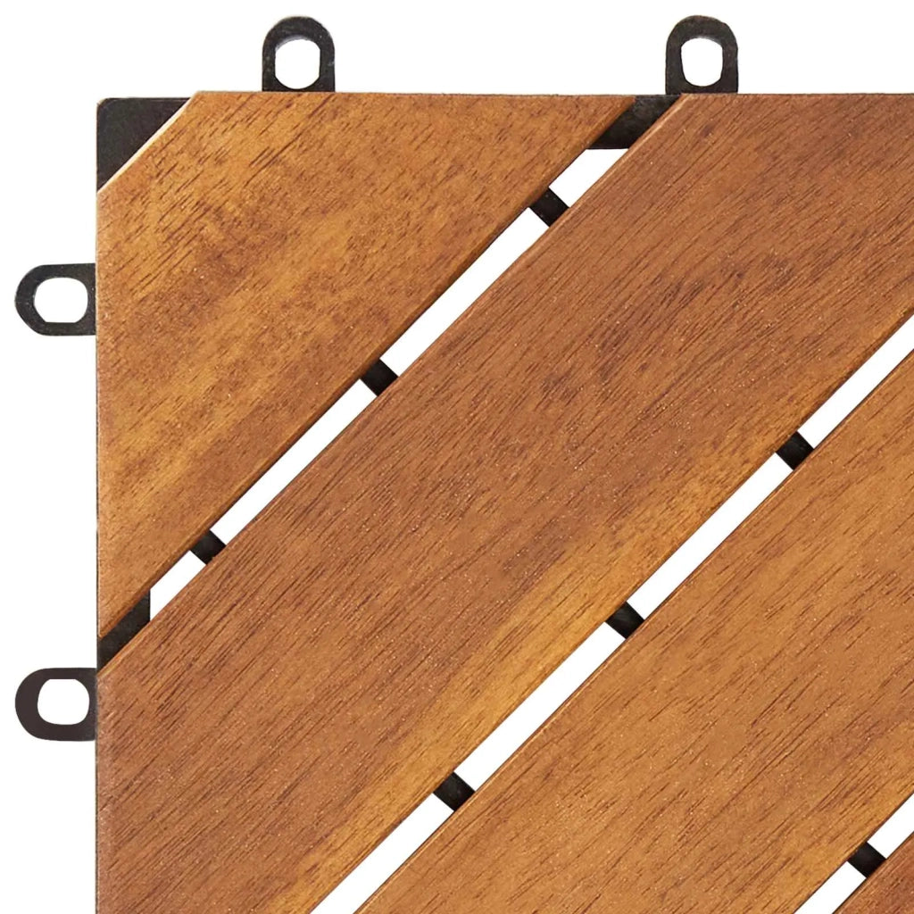Piastrella per Decking 10 pcs Marrone 30 x 30 cm 42046755