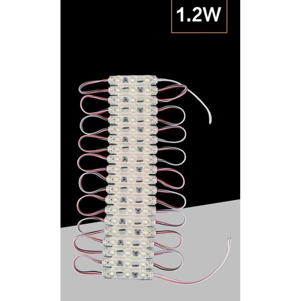 Trade Shop - 20 Moduli Led Smd 2835 3 Led 1,2w Striscia Illuminazione Insegne Vari Toni Luce Abt-2835 - -rosso      -