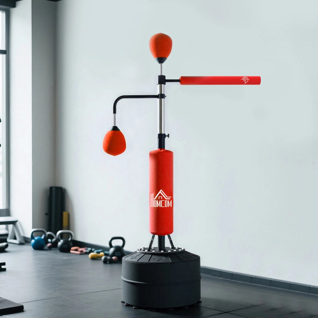 Sacco da boxe regolabile in altezza con base riempibile ¨C Minimal ¨C 88x50x160-230 cm rosso