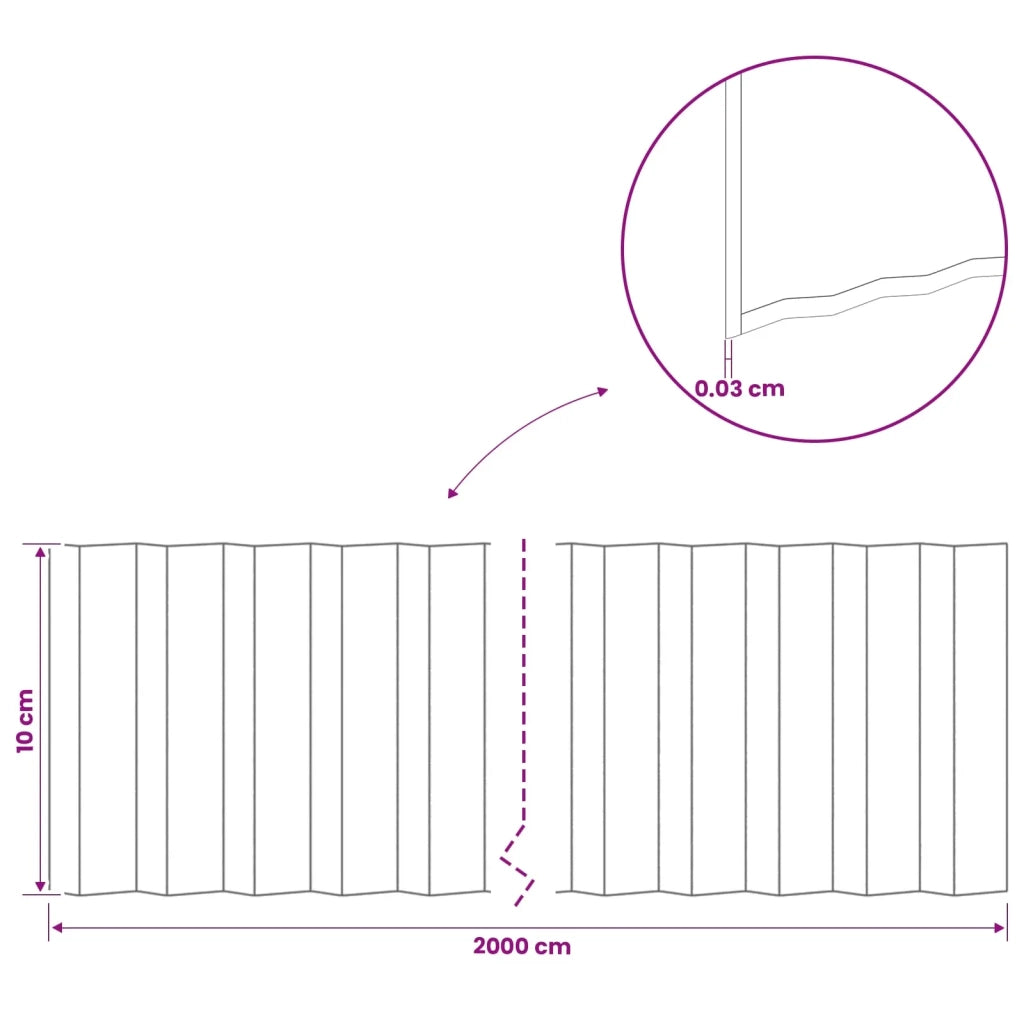 Bordura per Prato 20 m x 10 cm Acciaio zincato Argento 42030323