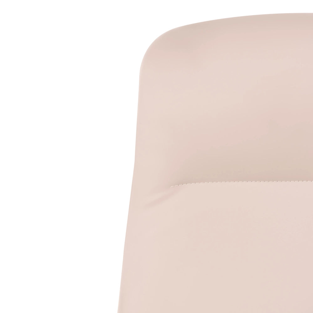 Sedia da ufficio beige con rivestimento in ecopelle, regolazione in altezza, base girevole e inclinabile, per l'ufficio domestico