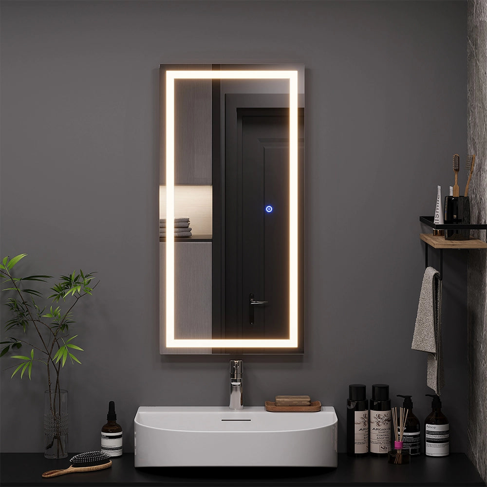 Vicco Specchio bagno Vetro 80 x 40 cm con illuminazione frontale