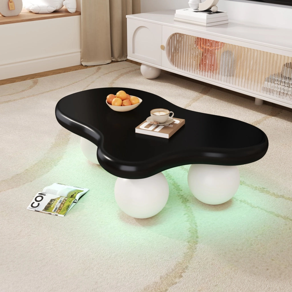 Tavolino da caff¨¨ stile nuvola con illuminazione LED - Zephmum- 16 colori, design gambe rotonde