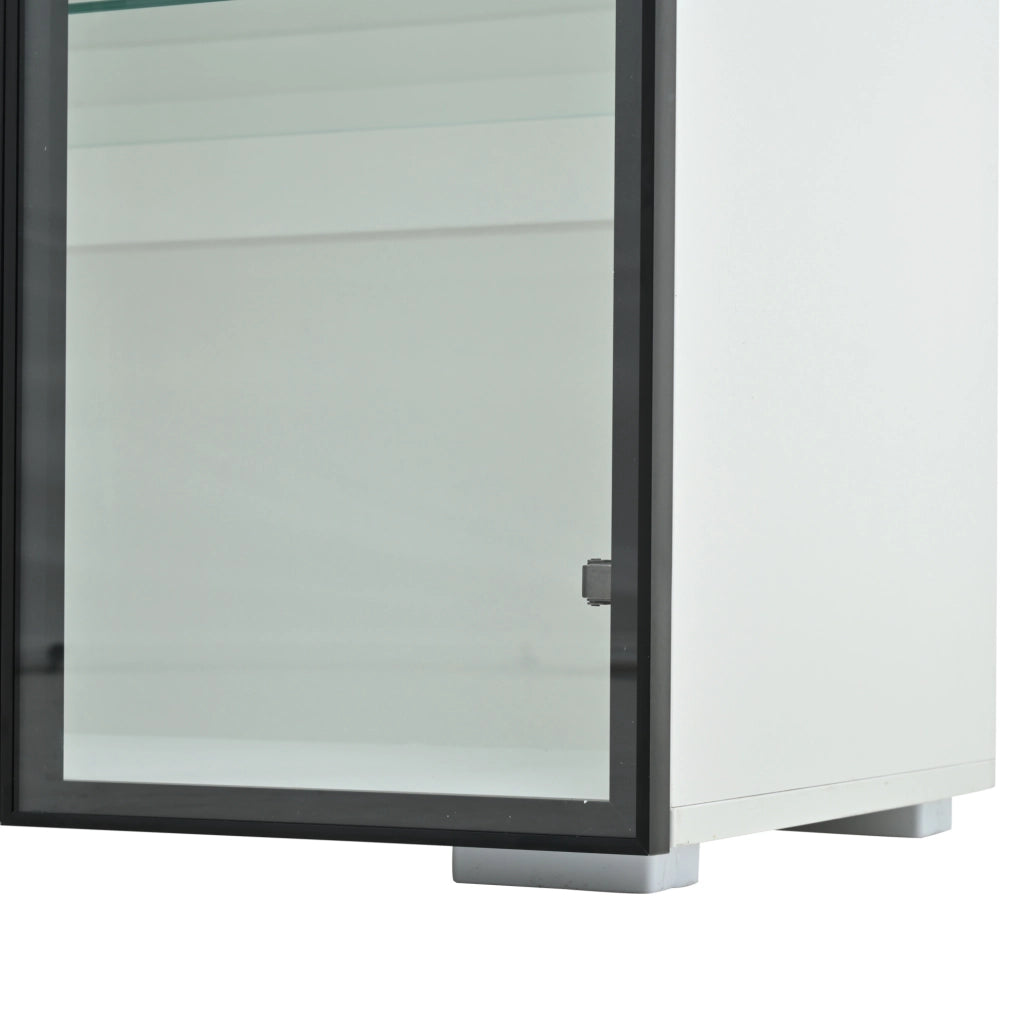 Vetrina 60x40x160 cm con LED e 2 cassetti in MDF e vetro