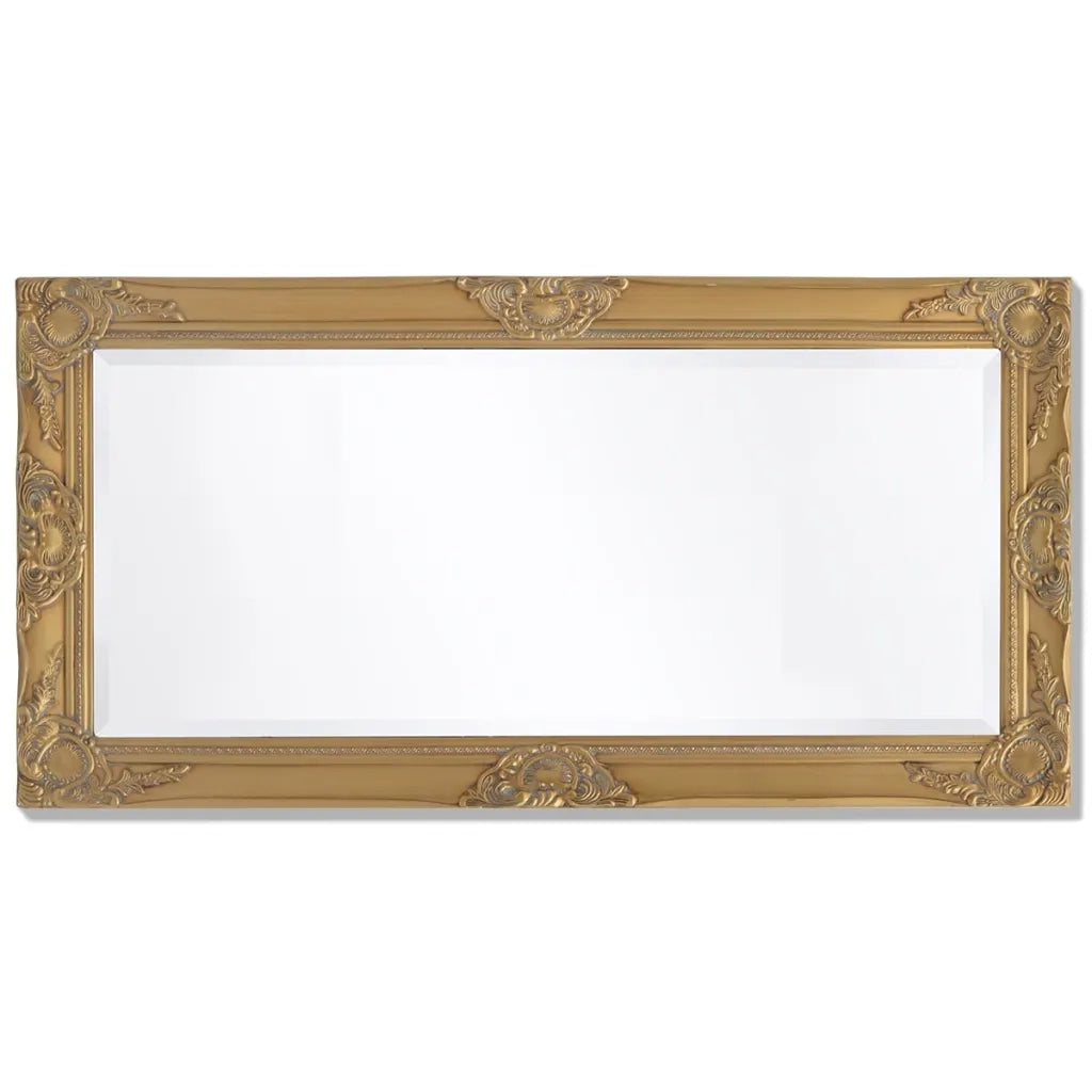 Specchio da Parete Stile Barocco 100x50 cm Oro 243680