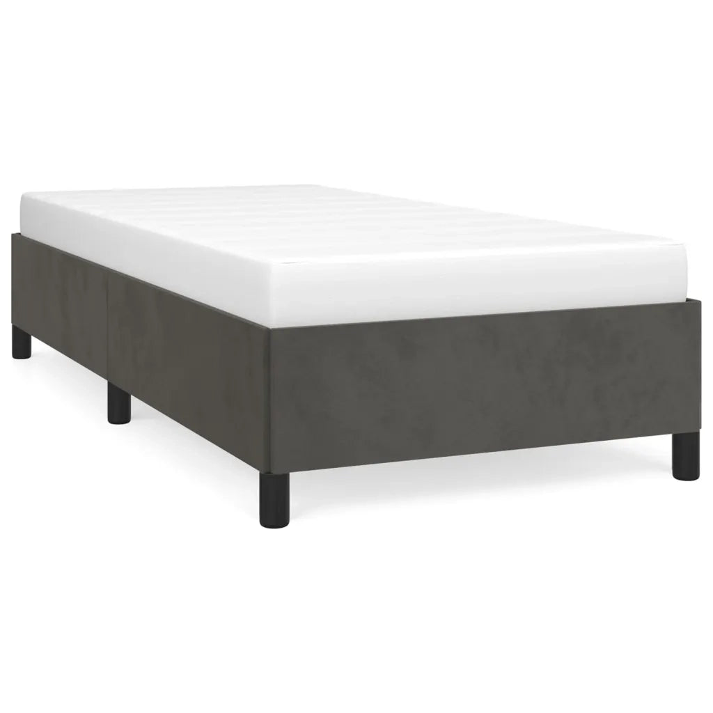 Letto singolo | Letto per adulti | Giroletto senza Materasso Grigio Scuro 90x200 cm Velluto