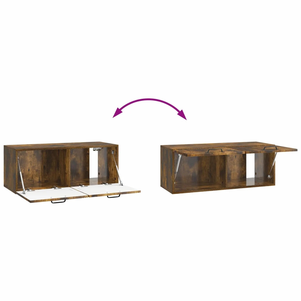 Mobile TV da Muro | Armadietto TV | Mobile Porta TV Rovere Fumo 78,5 x 31 x 30 cm