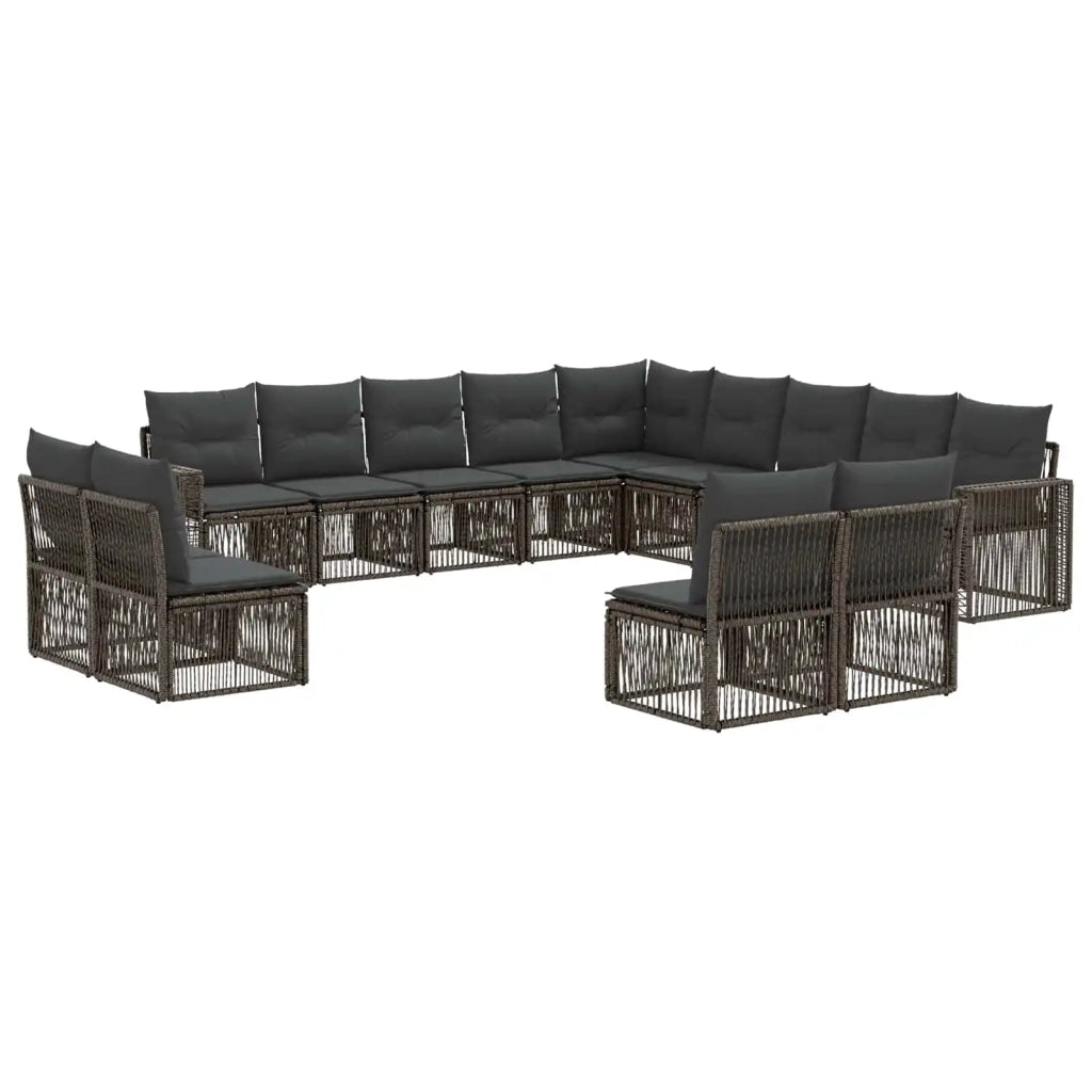 Set Divano da Giardino 13 pz Grigio e Grigio Scuro polyrattan 3435287