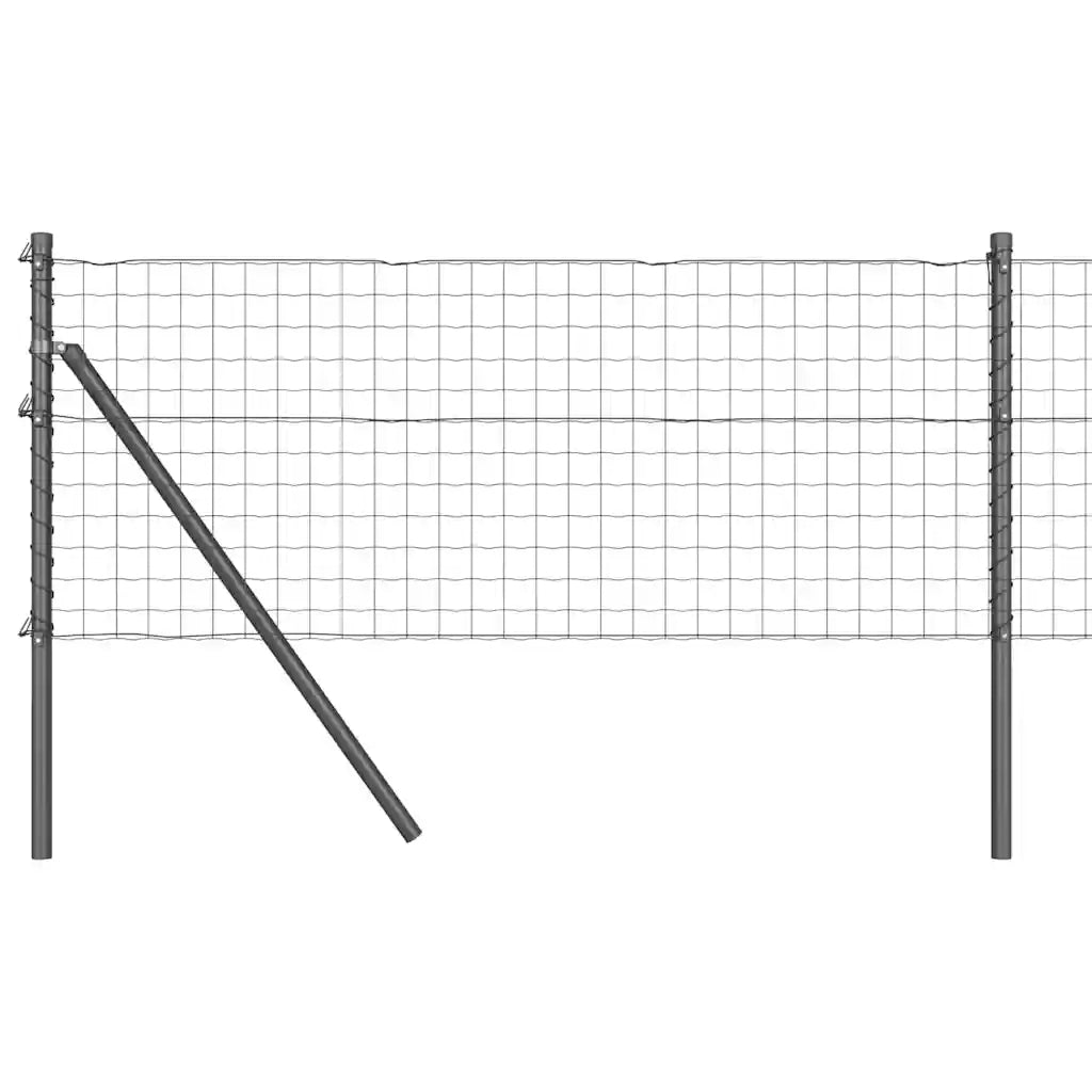 Recinzione con Posto Grigio 0,4 x 50 m Acciaio e PVC