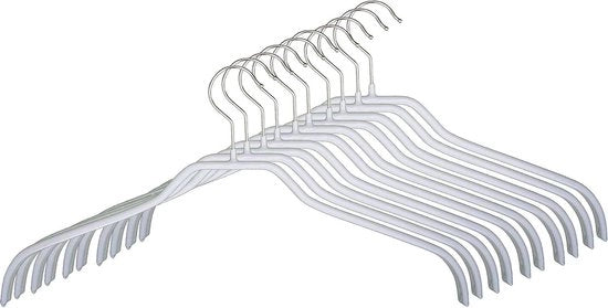 Set di 10 Silhouette F Hanger da parete metallico spazievendente - 36 cm Bianco