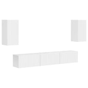 Set mobile TV 5 pz | Armadietto TV | Mobile Porta TV Bianco Lucido Legno multistrato