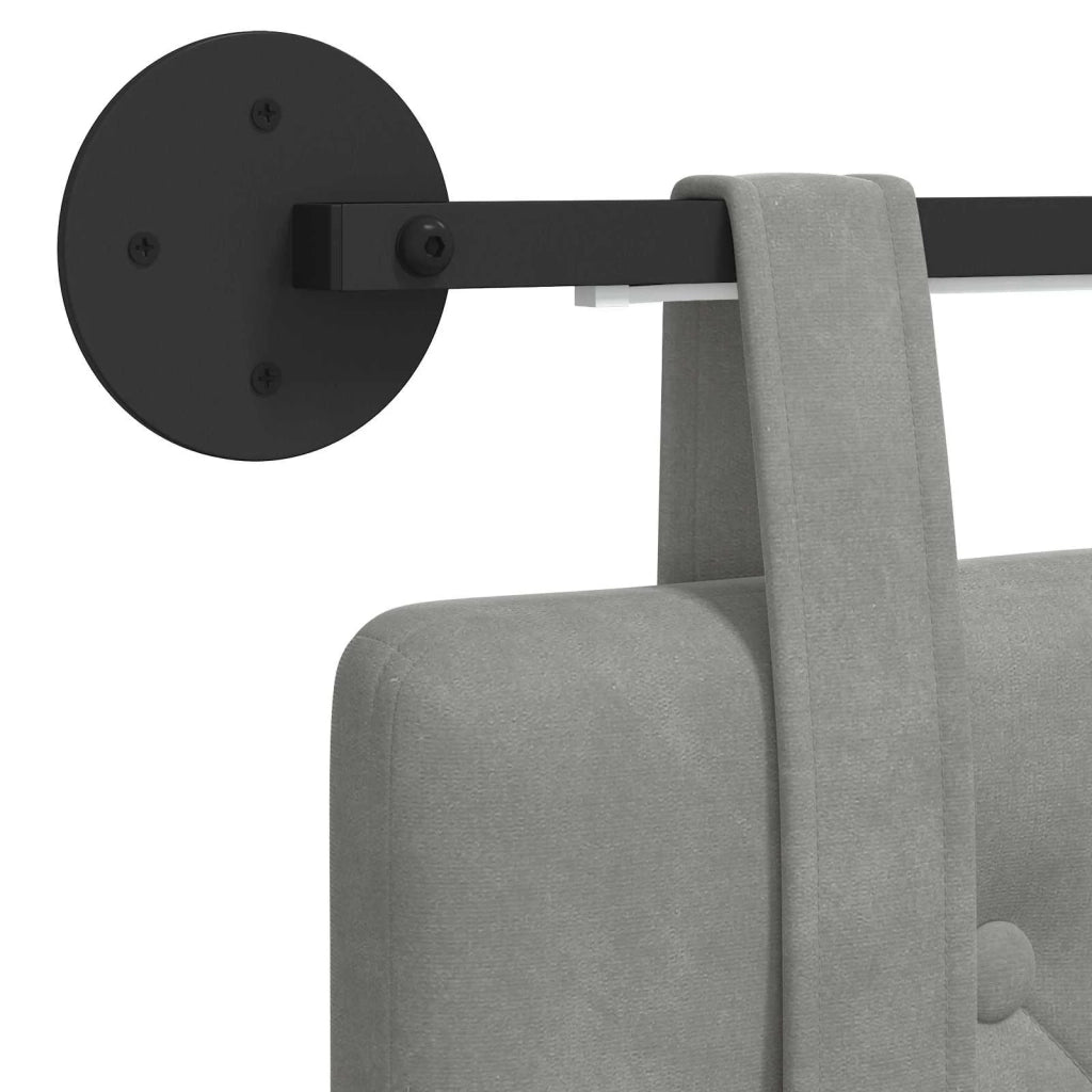 Testiera | Testata sospesa Con luce LED Grigio Chiaro Velluto