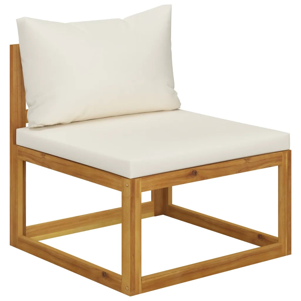Set Divani da Giardino 5 pz con Cuscini Crema Massello Acacia 3057657