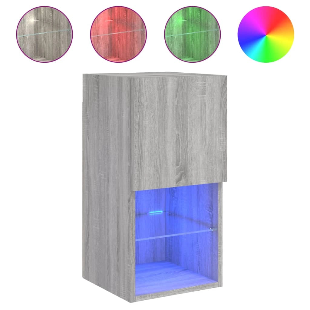Mobile TV multimediale mensola TV credenza mobile TV sala da pranzo soggiorno camera da letto con luci LED Sonoma 30,5 x 30 x 60 cm grigio 02_0026821