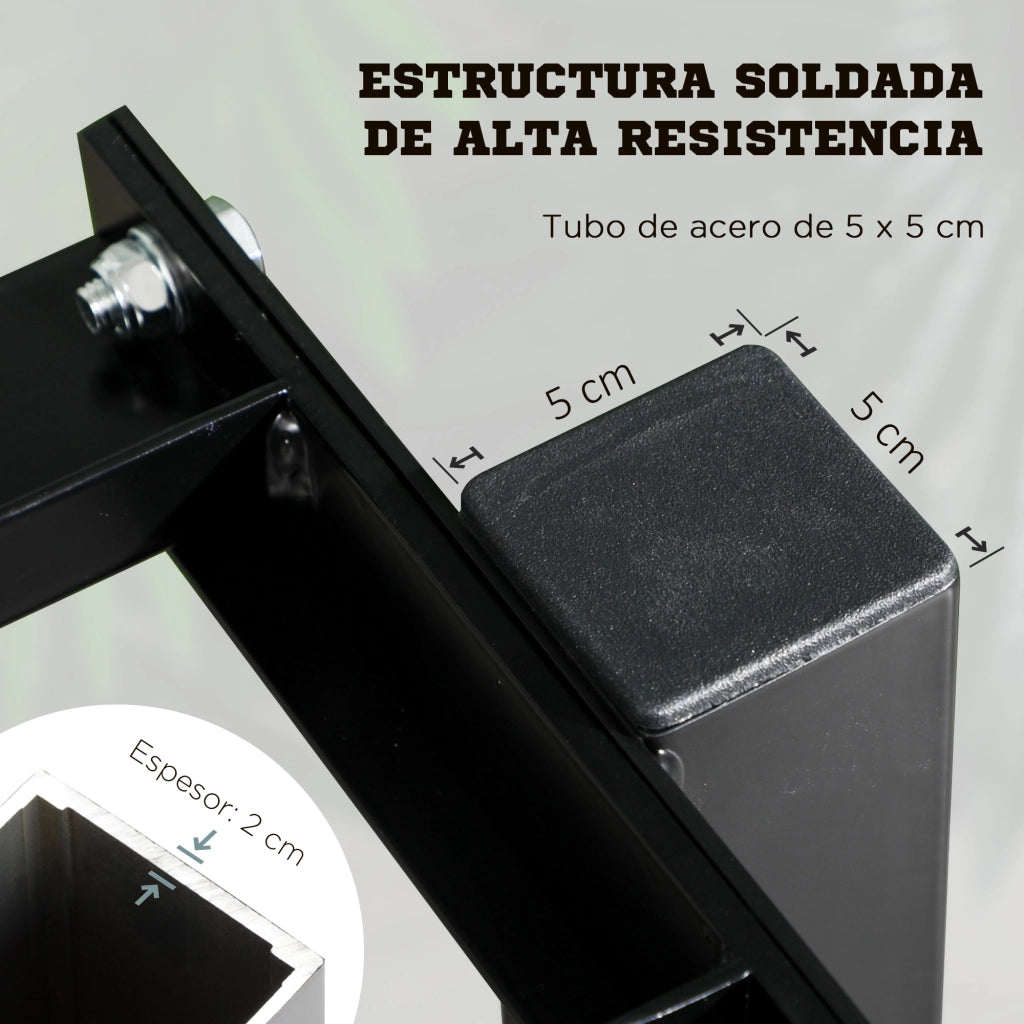 Rastrelliera per Manubri 2 Ripiani ¨C Xylo ¨C Acciaio Nero 94x52,5x82cm Portata 270kg