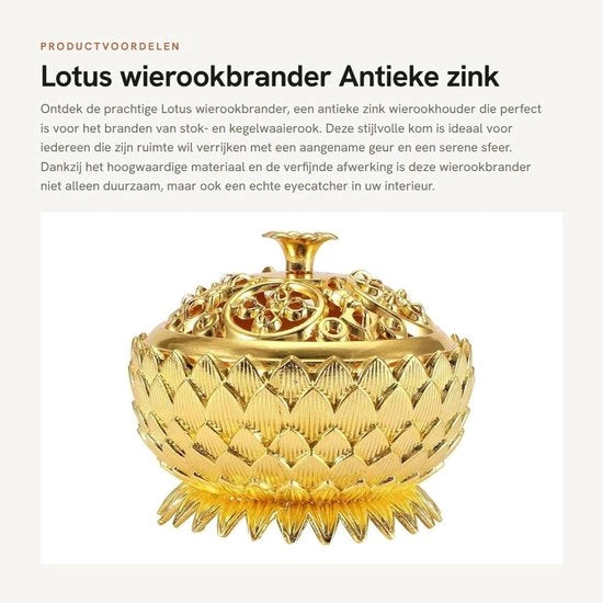Wax warmer antico in zinco - Design duraturo - In oro - Stilo e cono per candela - Ideale per meditazione - Compatta per...