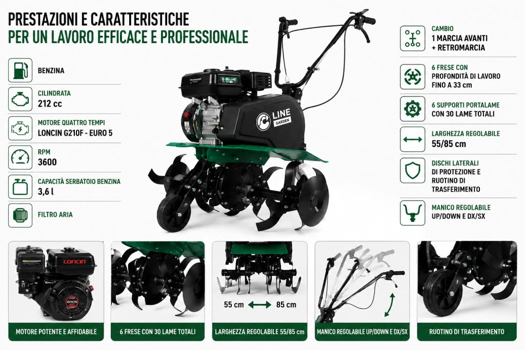 MOTOZAPPA SCOPPIO OHV CC212 E-V CM55-85 TILLER