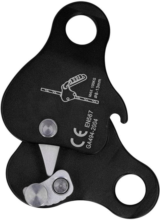 Fissatore di corda autobloccante professionale - Progettato con blocco - Certificato CE - Capacità di sollevamento 5KN - Adatto per cavi da 8-13 mm - Fissatore di corda