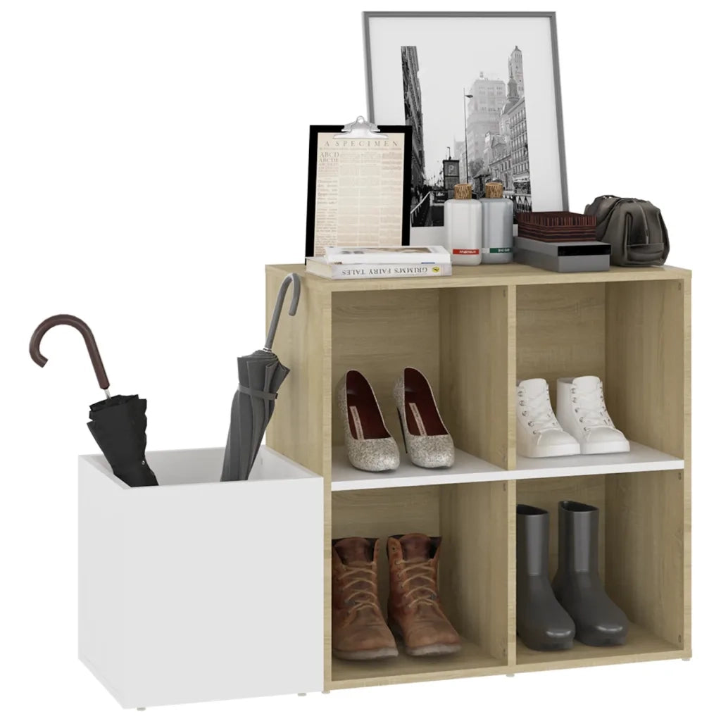 Scarpiera Ingresso Bianco Rovere Sonoma 105x35,5x70 Multistrato 808256