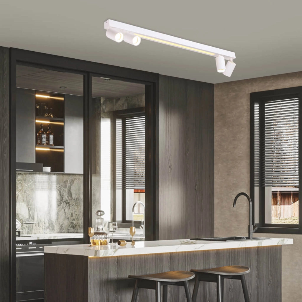 Plafoniera Perugia 4xGU10 + LED bianca/oro Light Prestige