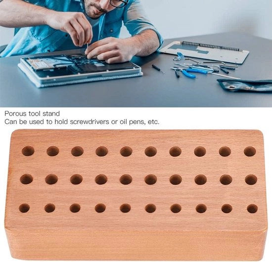 Standard per utensili in legno - 30 fori - punte per chiave  - contenitore di archiviazione