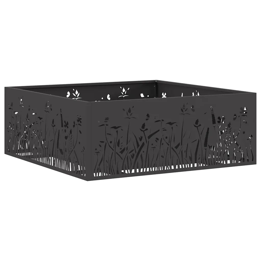 Focolare-Stufa-Camino Nero 80 x 80 x 30 cm Acciaio