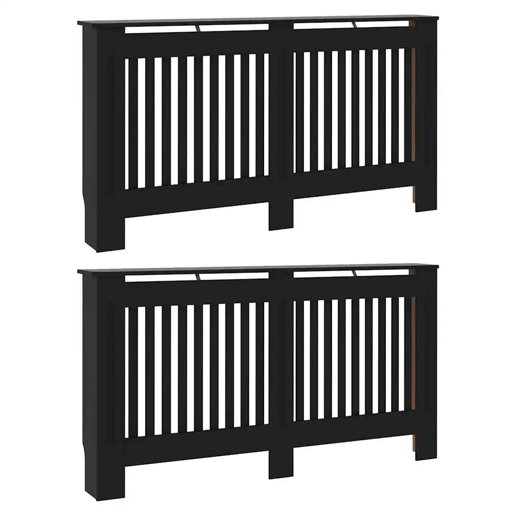Copertura per radiatori 2 pcs Nero 152 x 19 x 81,5cm 3403232