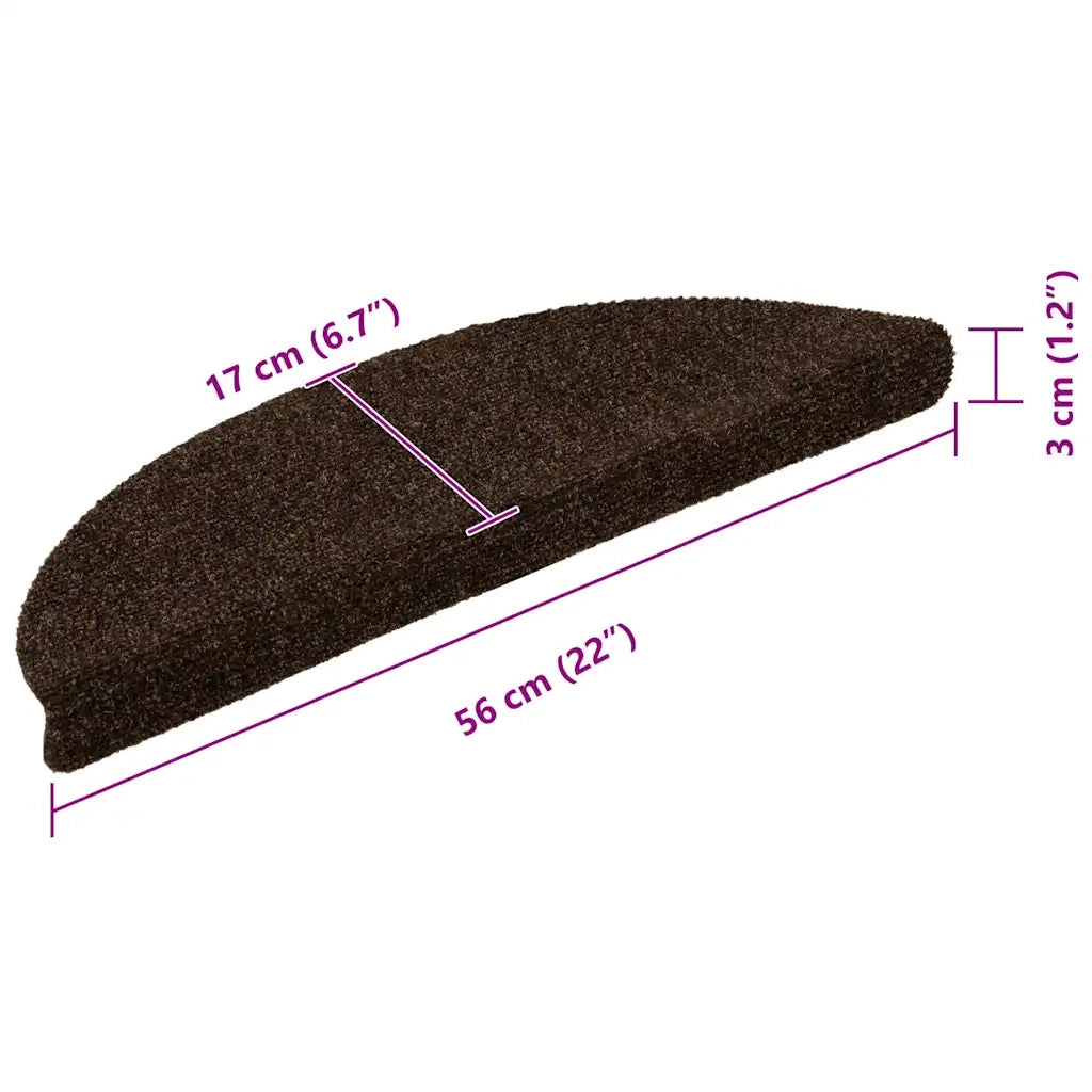 Tappetini per scale autoadesivi 30 pz | Gradini per Scale 56x17x3 cm marrone semicircolari