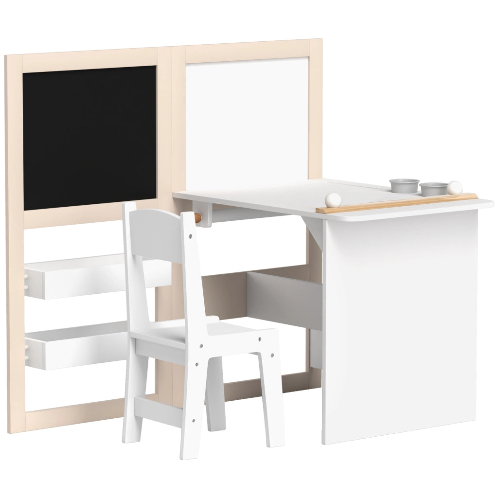 Tavolo bambini pieghevole con sedia ¨C zephmum ¨C bianco
