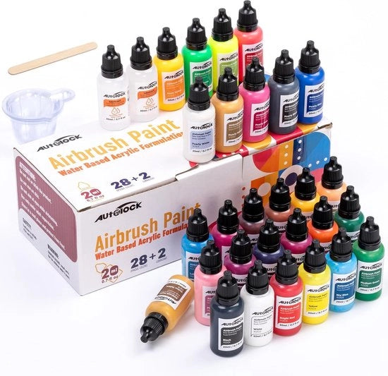 Inchiostro Acrilico a Penna - Set di Colori per Tela, Metallo e Legno - 28 Colori a Base Acqua