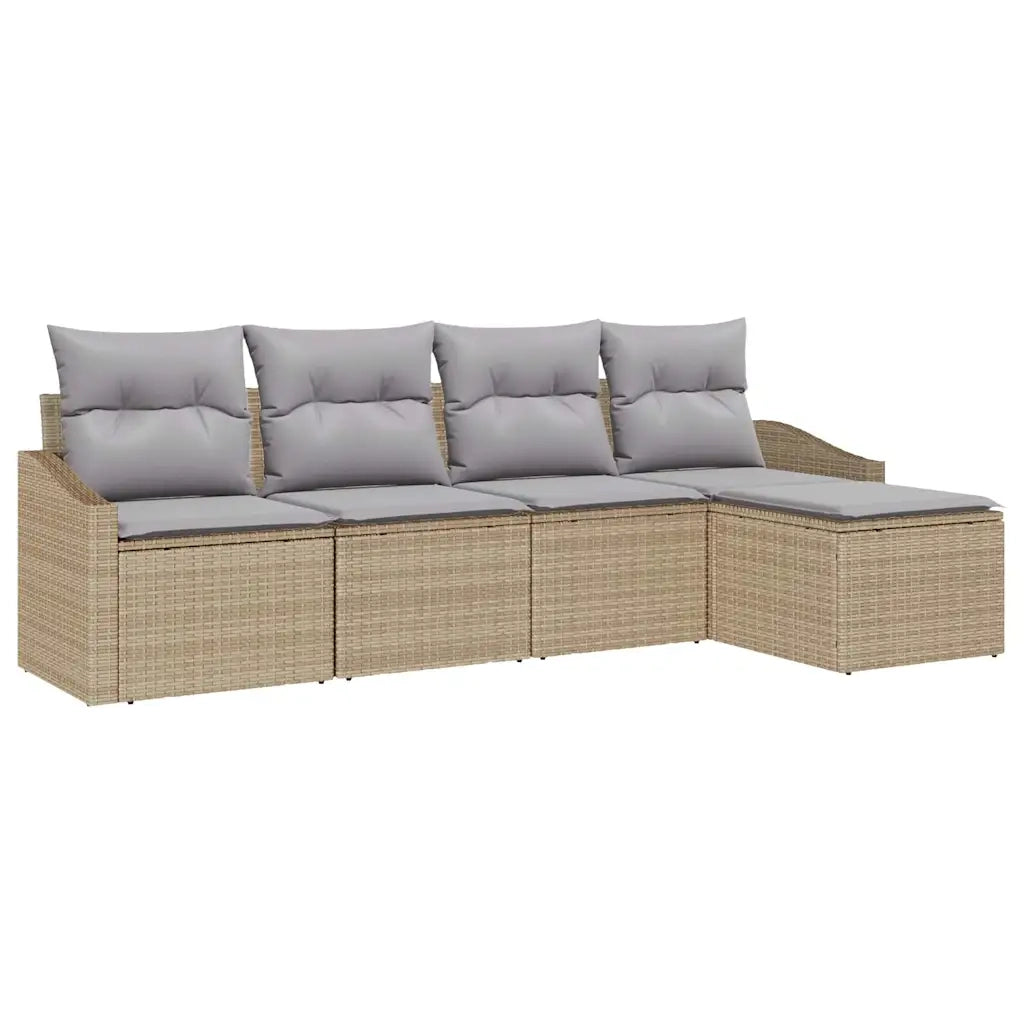 Set di divani 5 pcs Beige e Grigio Chiaro polyrattan 3355349