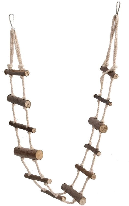 Scale a struttura per gatti - Ladder per gatti in legno - Accessoria per hamster/muskrat/gerbille - Accessoria per pappagallo/chinchilla - Ecologica - Regolabile con corda di sostegno - Inclusa attacco da parete - Scala per gatti