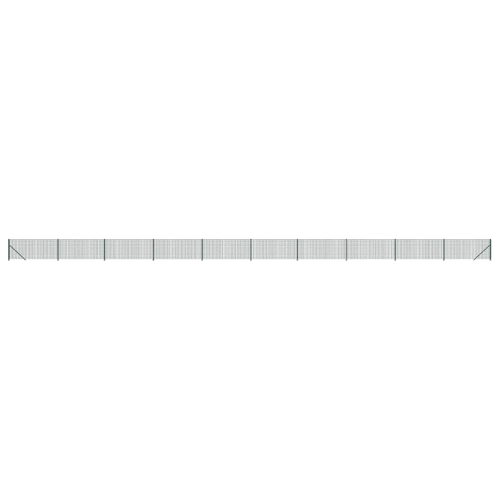 Recinzione da Giardino | Recinzione Metallica con Flangia Verde 0,8x25 m