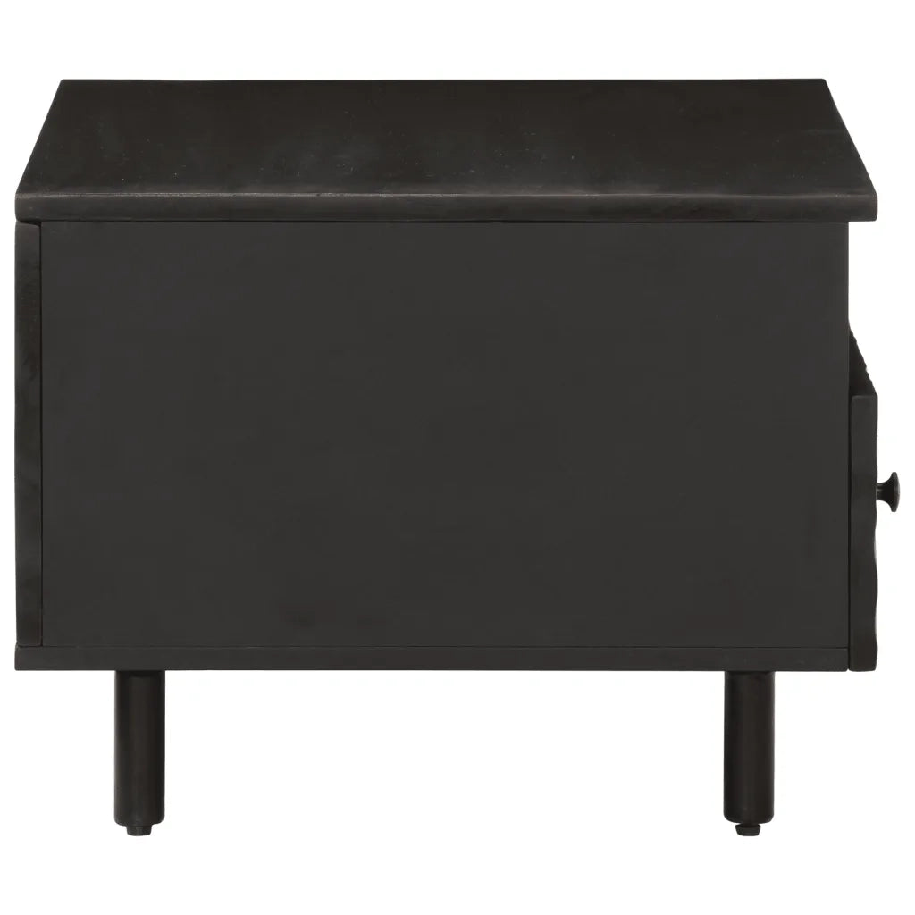 Tavolino da Salotto-Tavolino da soggiorno-Tavolo Nero 80x54x40 cm in Legno Massello di Mango 363450