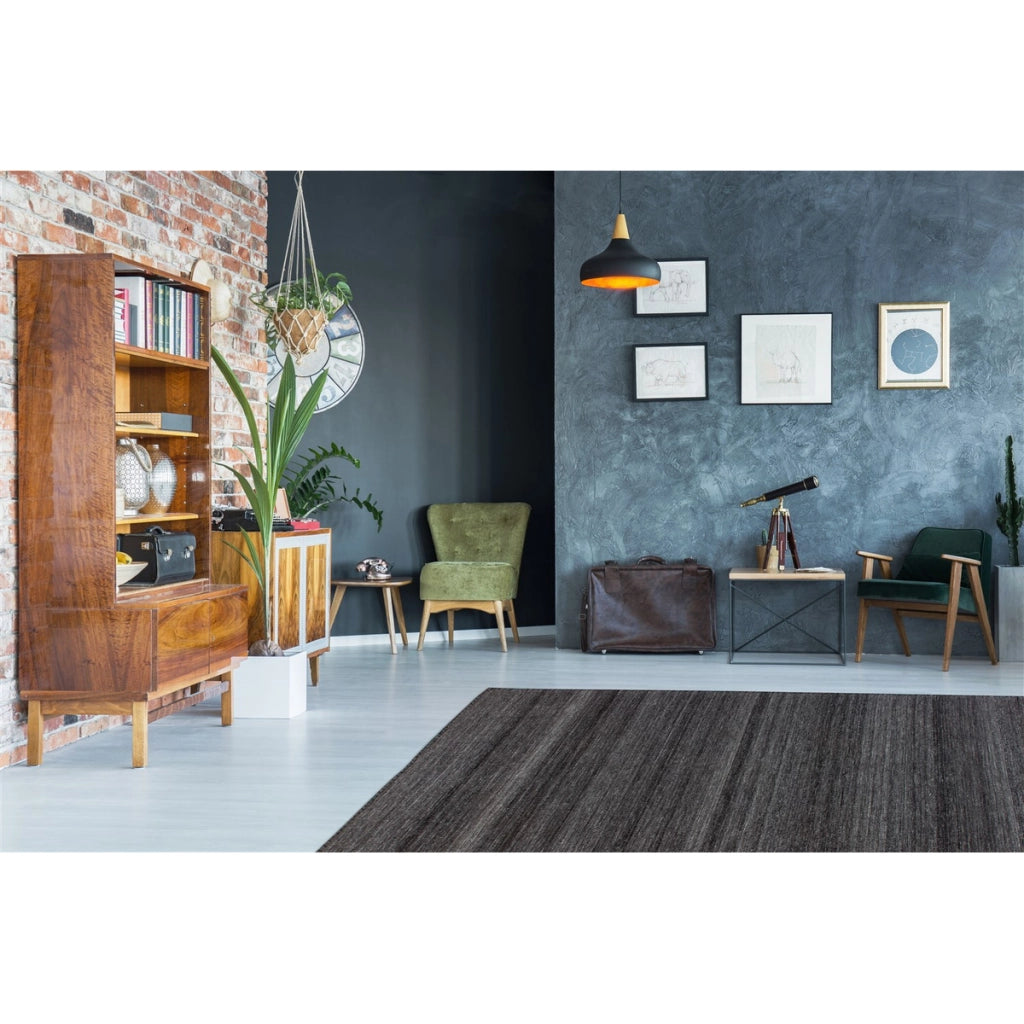 Tappeto Phoenix in lana antracite e multicolore