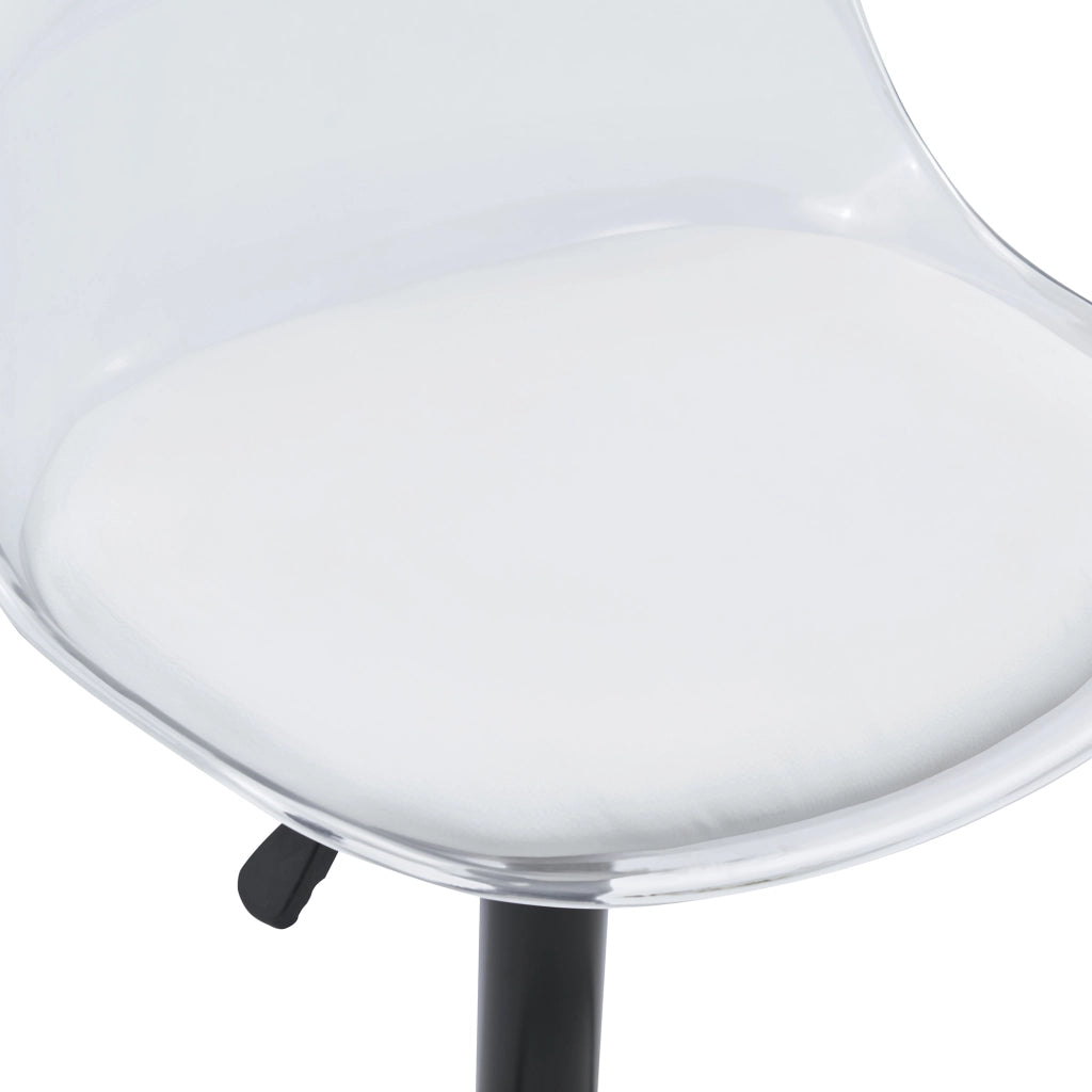SGABELLO BAR trasparente regolabile 60-80 cm nero in metallo e plastica