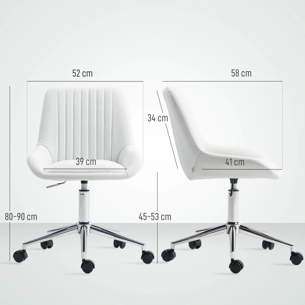 Sedia da ufficio ¨C zephmum ¨C 52x58x80-90cm bianco