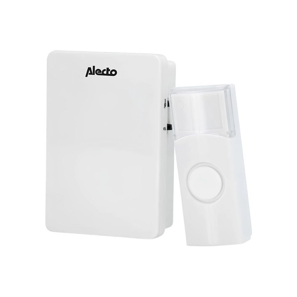 Campanello Senza Fili IP44 Portata Fino a 30m 36 Melodie Bianco Alecto