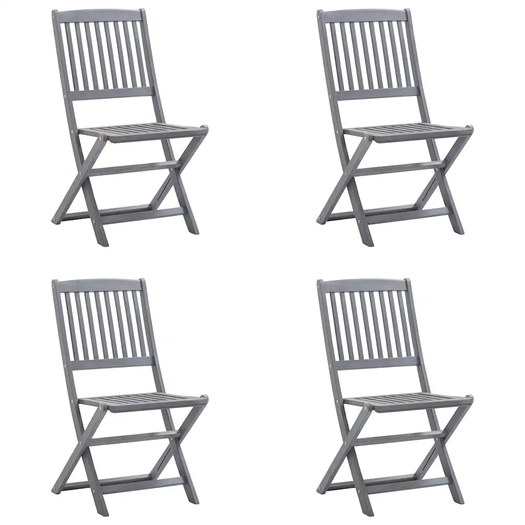 Sedie da Giardino Pieghevoli 4pz con Cuscini in Massello Acacia 3064566