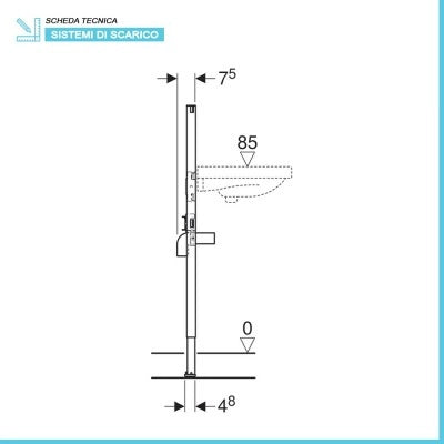 Geberit Duofix modulo per lavabo sospeso su cartongesso H 112 cm