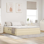 Letto con contenitore e materasso Crema 180 x 200 cm Poliestere 3370353
