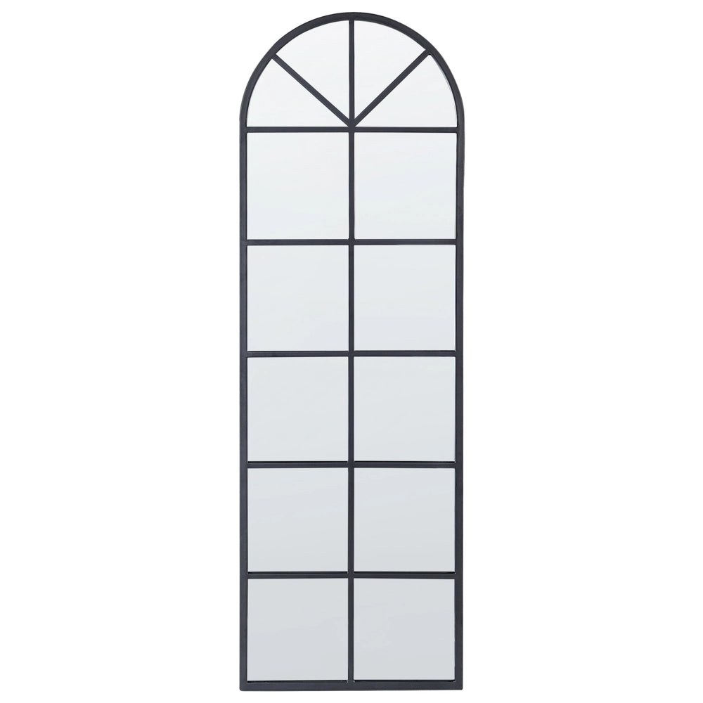 Specchio da parete a forma di finestra con struttura in metallo di colore nero 40 x 120 cm stile moderno industriale
