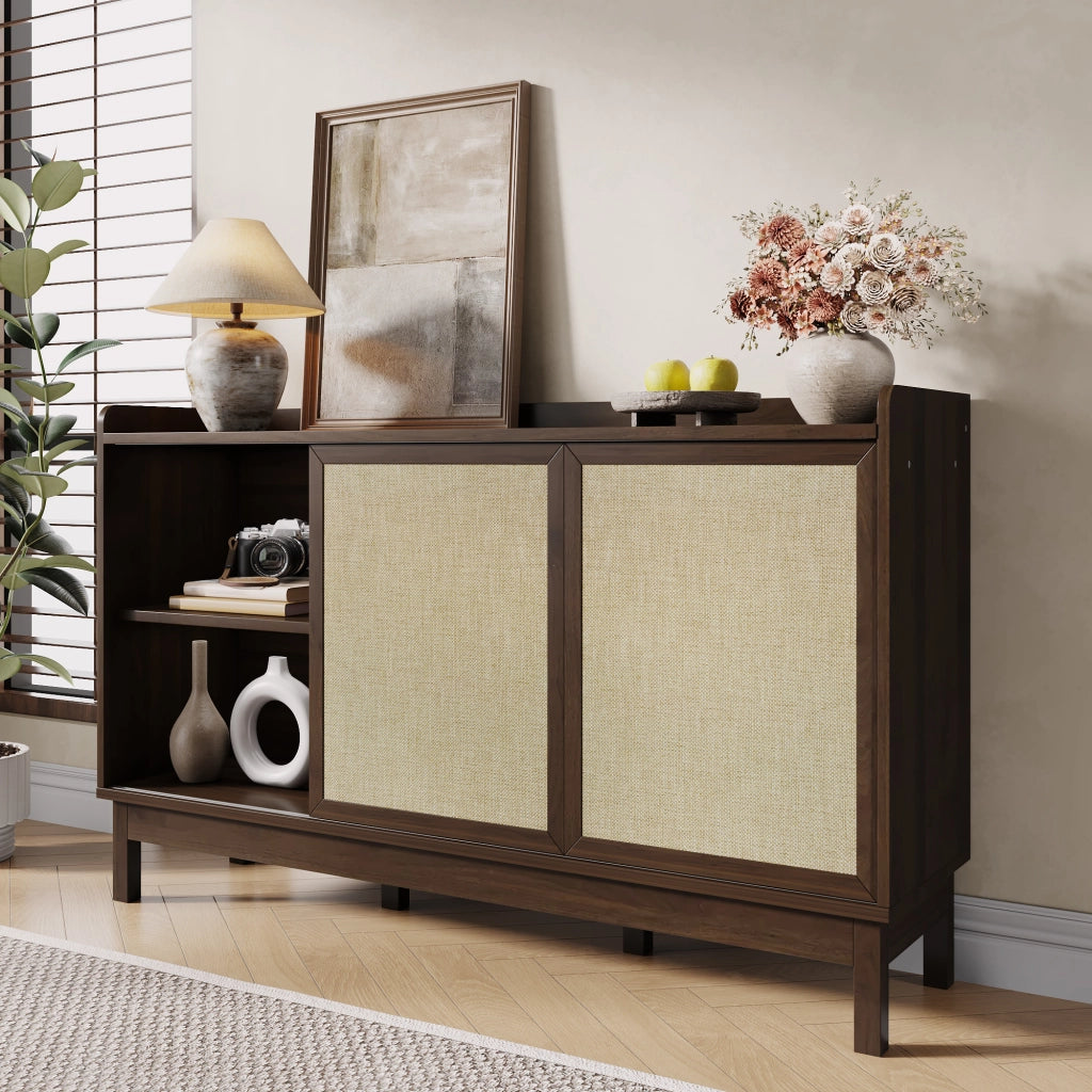 Credenza con Ante Scorrevoli e Cassetti ¨C Xylo ¨C Legno, Multiuso, Soggiorno