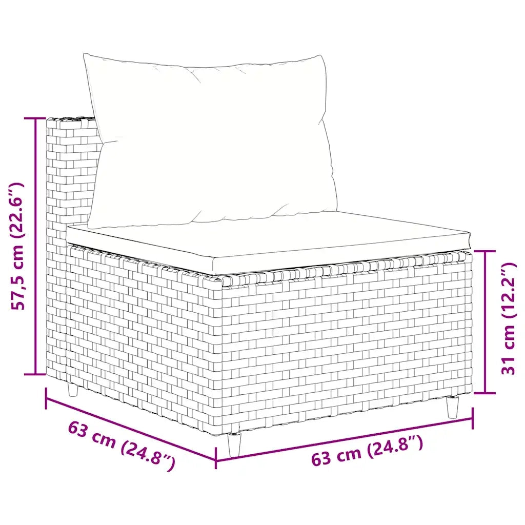 Set Divani da Giardino 4 pz con Cuscini in Polyrattan Grigio 3308458