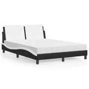 Letto con Materasso Zadar Nero e Bianco 140x200 cm in Similpelle